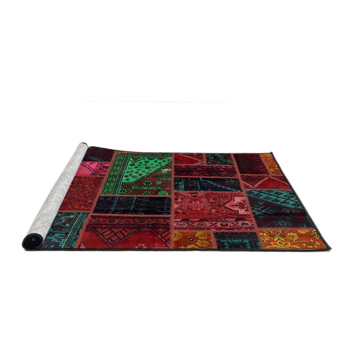 Sideview of Machine Washable Abstract Dark Brown Rug, wshabs5669