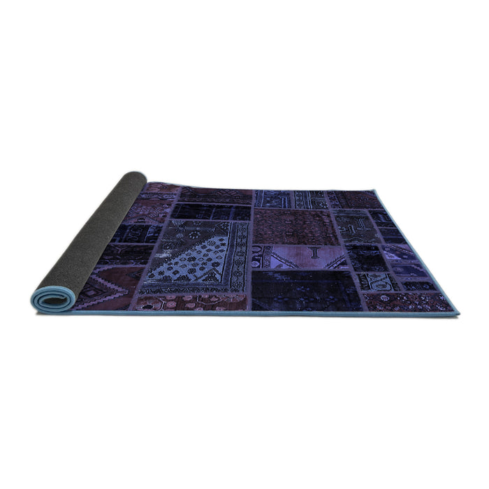 Sideview of Oriental Blue Modern Rug, abs5669blu