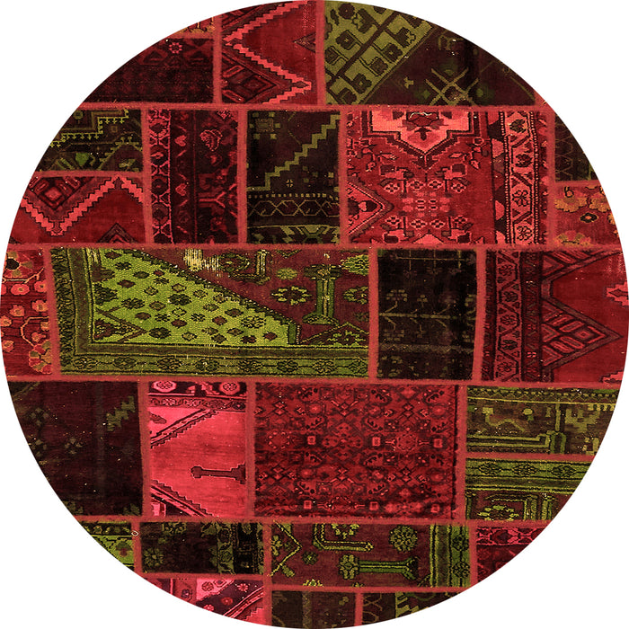 Round Oriental Orange Modern Rug, abs5669org