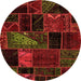 Round Oriental Orange Modern Rug, abs5669org