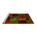 Sideview of Machine Washable Oriental Yellow Modern Rug, wshabs5669yw