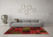 Machine Washable Oriental Orange Modern Area Rugs in a Living Room, wshabs5669org