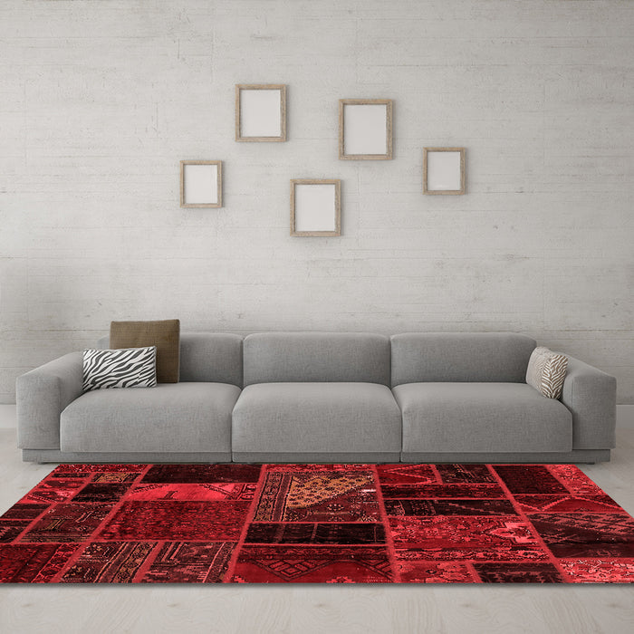 Modern Red Washable Rugs