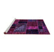 Sideview of Machine Washable Oriental Purple Modern Area Rugs, wshabs5669pur