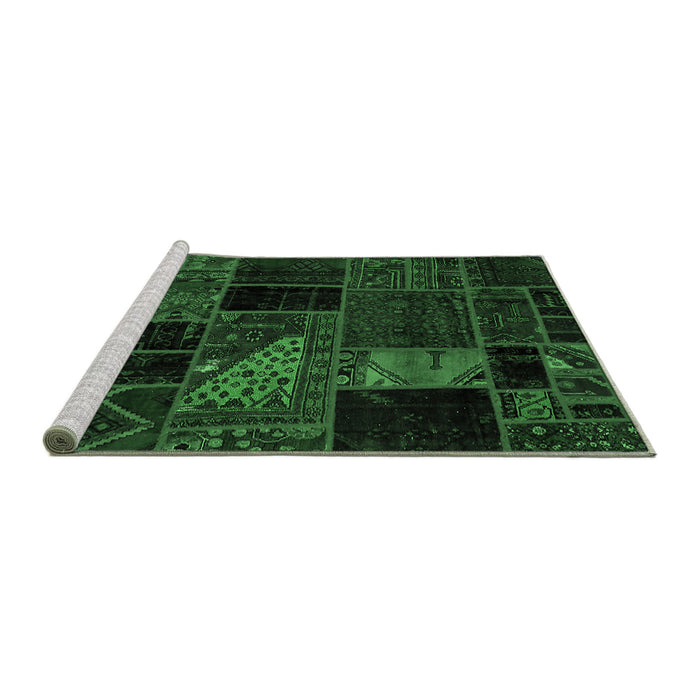 Sideview of Machine Washable Oriental Emerald Green Modern Area Rugs, wshabs5669emgrn