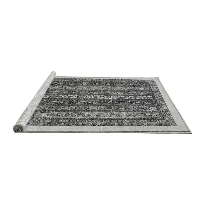 Sideview of Machine Washable Abstract Gray Modern Rug, wshabs566gry