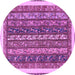 Round Machine Washable Abstract Purple Modern Area Rugs, wshabs566pur