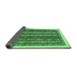 Sideview of Abstract Emerald Green Modern Rug, abs566emgrn