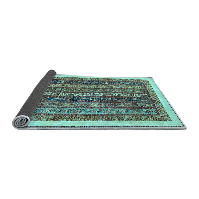 Sideview of Abstract Light Blue Modern Rug, abs566lblu