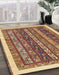 Machine Washable Abstract Brown Red Rug in a Family Room, wshabs566