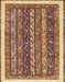 Machine Washable Abstract Brown Red Rug, wshabs566