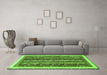 Machine Washable Abstract Green Modern Area Rugs in a Living Room,, wshabs566grn