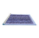 Sideview of Machine Washable Abstract Blue Modern Rug, wshabs566blu