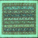 Square Abstract Turquoise Modern Rug, abs566turq