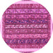 Round Machine Washable Abstract Pink Modern Rug, wshabs566pnk