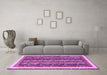 Machine Washable Abstract Purple Modern Area Rugs in a Living Room, wshabs566pur