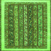 Square Machine Washable Abstract Green Modern Area Rugs, wshabs566grn