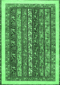 Abstract Emerald Green Modern Rug, abs566emgrn