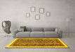 Machine Washable Abstract Yellow Modern Rug in a Living Room, wshabs566yw