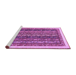 Sideview of Machine Washable Abstract Purple Modern Area Rugs, wshabs566pur