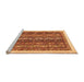 Sideview of Machine Washable Abstract Orange Modern Area Rugs, wshabs566org