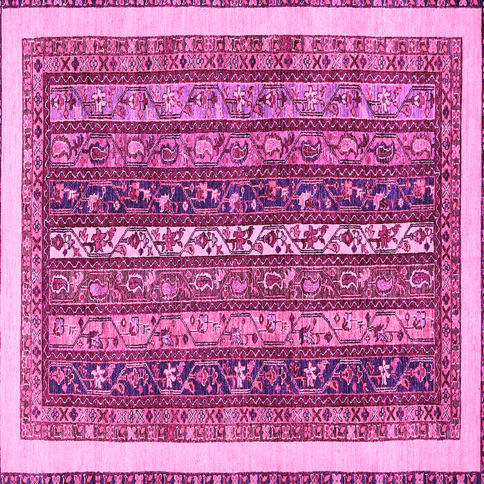 Square Machine Washable Abstract Pink Modern Rug, wshabs566pnk
