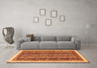 Machine Washable Abstract Orange Modern Area Rugs in a Living Room, wshabs566org