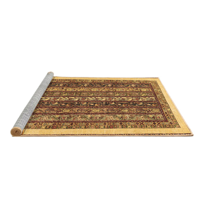 Sideview of Machine Washable Abstract Brown Modern Rug, wshabs566brn
