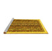 Sideview of Machine Washable Abstract Yellow Modern Rug, wshabs566yw