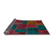 Sideview of Abstract Carbon Red Patchwork Rug, abs567