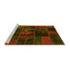 Sideview of Machine Washable Oriental Yellow Modern Rug, wshabs5670yw