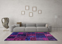 Machine Washable Oriental Purple Modern Rug, wshabs5670pur