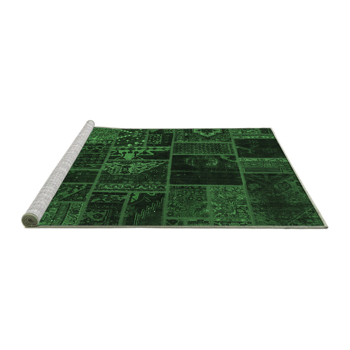 Sideview of Machine Washable Oriental Emerald Green Modern Area Rugs, wshabs5670emgrn