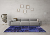 Machine Washable Oriental Blue Modern Rug, wshabs5670blu