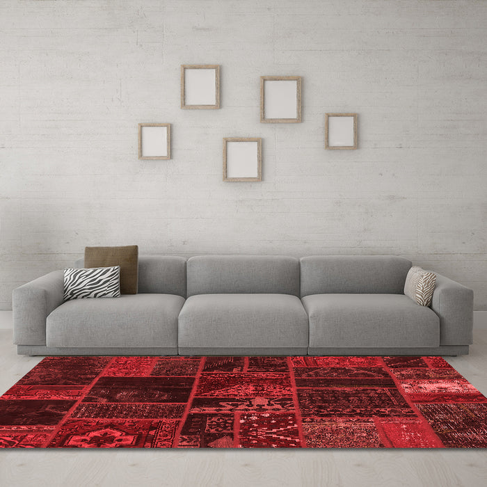 Modern Red Washable Rugs