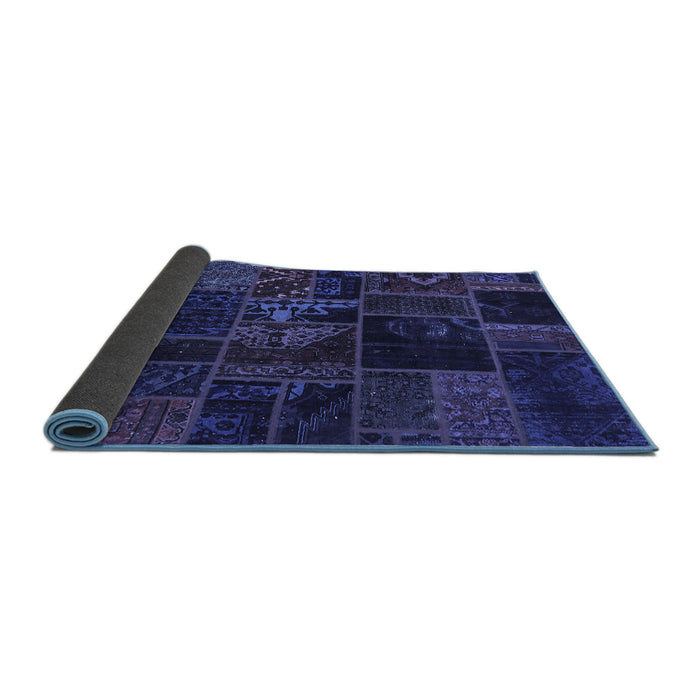 Sideview of Oriental Blue Modern Rug, abs5670blu