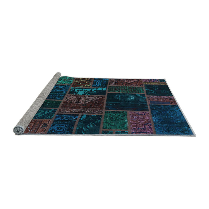 Sideview of Machine Washable Oriental Light Blue Modern Rug, wshabs5670lblu