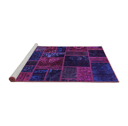 Sideview of Machine Washable Oriental Purple Modern Area Rugs, wshabs5670pur