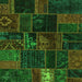Square Machine Washable Oriental Green Modern Area Rugs, wshabs5670grn
