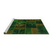 Sideview of Machine Washable Oriental Green Modern Area Rugs, wshabs5670grn