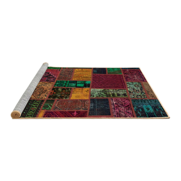 Sideview of Machine Washable Abstract Sepia Brown Rug, wshabs5671