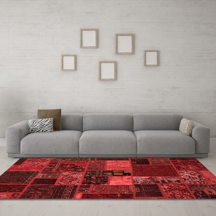 Modern Red Washable Rugs