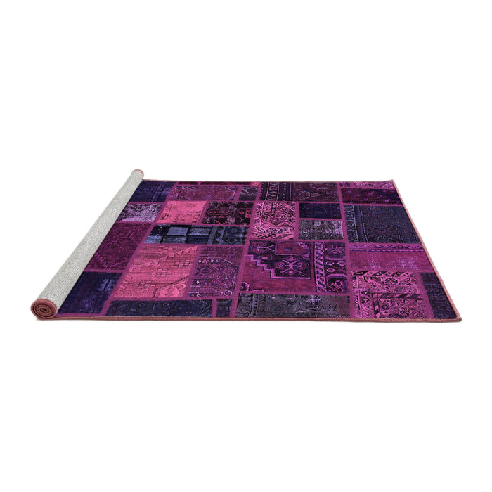 Sideview of Machine Washable Oriental Purple Modern Area Rugs, wshabs5671pur