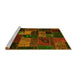 Sideview of Machine Washable Oriental Yellow Modern Rug, wshabs5671yw