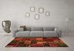 Machine Washable Oriental Orange Modern Area Rugs in a Living Room, wshabs5671org