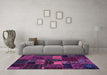 Machine Washable Oriental Purple Modern Area Rugs in a Living Room, wshabs5671pur