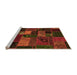 Sideview of Machine Washable Oriental Orange Modern Area Rugs, wshabs5671org