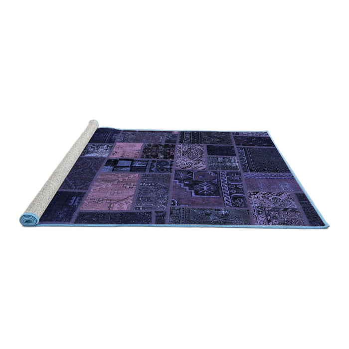 Sideview of Machine Washable Oriental Blue Modern Rug, wshabs5671blu