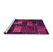 Sideview of Machine Washable Oriental Pink Modern Rug, wshabs5671pnk