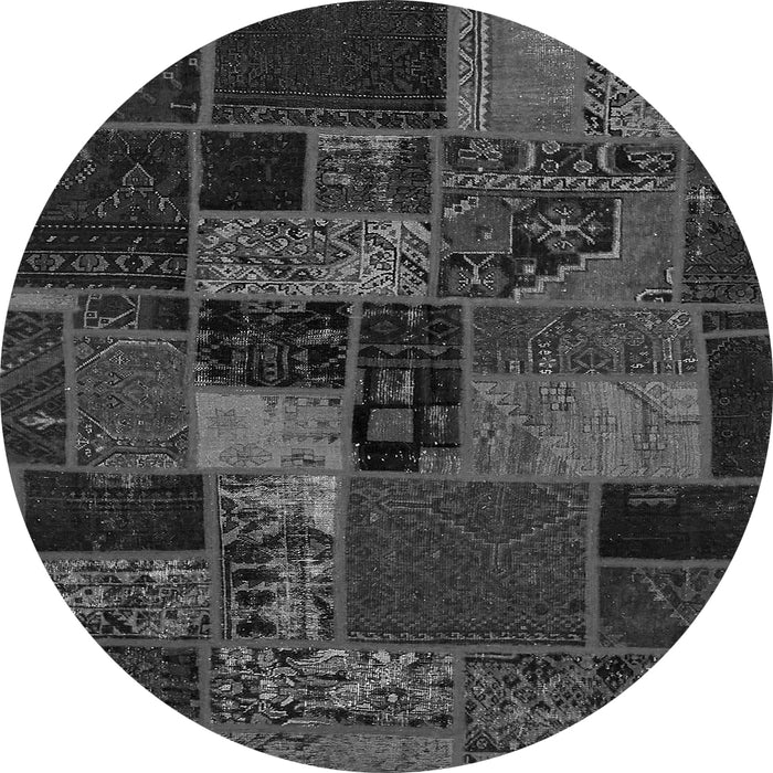 Round Machine Washable Oriental Gray Modern Rug, wshabs5671gry